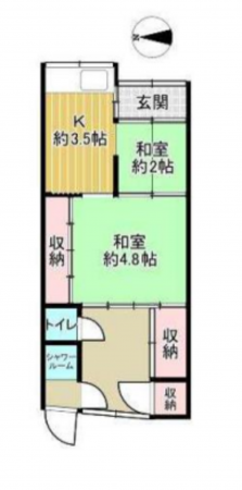 京都市伏見区深草直違橋南、中古一戸建ての間取り画像です