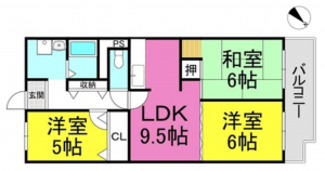 京都市伏見区石田森南町、マンションの間取り画像です