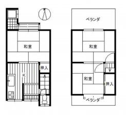 京都市伏見区桃山町金井戸島、中古一戸建ての間取り画像です