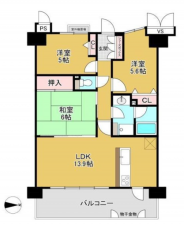 京都市伏見区羽束師菱川町、マンションの間取り画像です