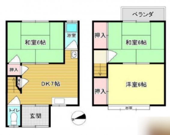 京都市南区久世築山町、中古一戸建ての間取り画像です