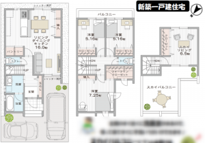 京都市伏見区向島二ノ丸町、新築一戸建ての間取り画像です