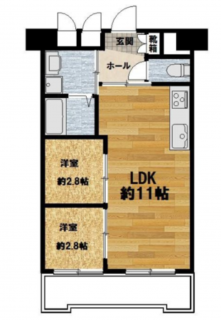 京都市南区吉祥院観音堂町、マンションの間取り画像です