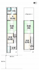 京都市伏見区深草出羽屋敷町、中古一戸建ての間取り画像です