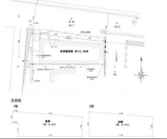 京都市伏見区深草直違橋、中古一戸建ての間取り画像です