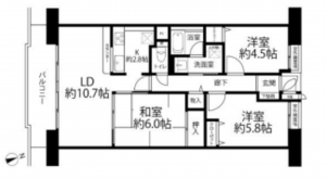 京都市伏見区深草新門丈町、マンションの間取り画像です