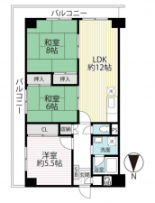 京都市伏見区横大路天王前、マンションの間取り画像です