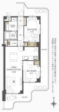 京都市伏見区東柳町、マンションの間取り画像です