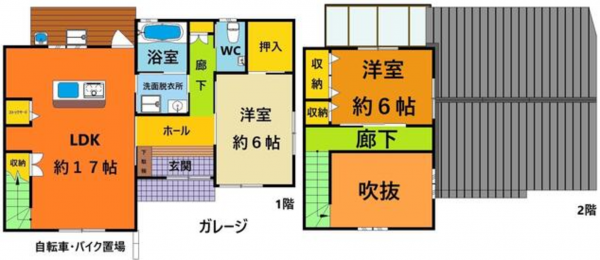京都市伏見区羽束師鴨川町、中古一戸建ての間取り画像です