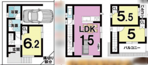 京都市伏見区深草極楽寺町、新築一戸建ての間取り画像です