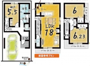 京都市南区東九条明田町、土地の間取り画像です