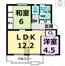 京都市伏見区深草正覚町、マンションの間取り画像です