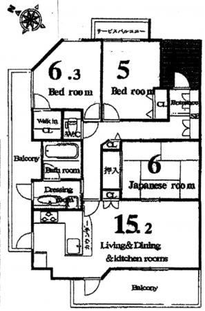 京都市伏見区桃山町和泉、マンションの間取り画像です