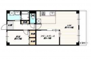 京都市伏見区淀木津町、マンションの間取り画像です