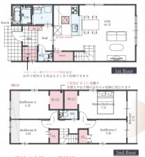 京都市伏見区桃山町正宗、新築一戸建ての間取り画像です