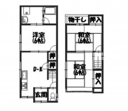 京都市伏見区久我本町、中古一戸建ての間取り画像です