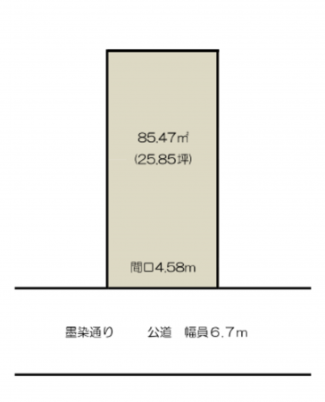 京都市伏見区深草越後屋敷町、土地の間取り画像です