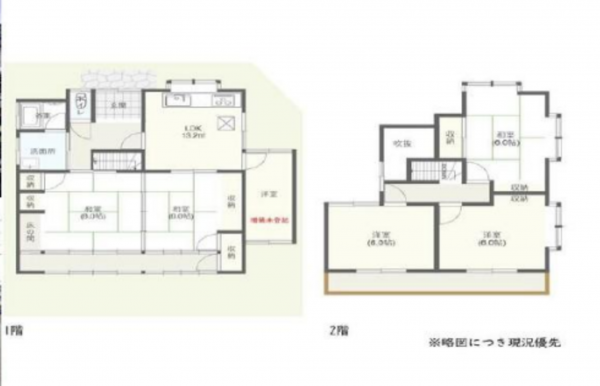 京都市伏見区向島立河原町、中古一戸建ての間取り画像です