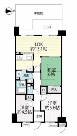 京都市伏見区舞台町、マンションの間取り画像です