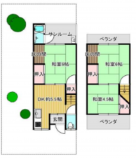 京都市伏見区竹田七瀬川町、中古一戸建ての間取り画像です