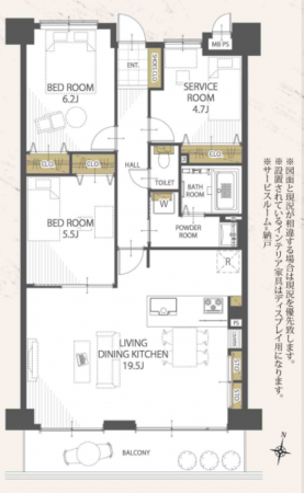 京都市伏見区桃山町養斉、マンションの間取り画像です