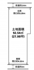 京都市南区八条内田町、土地の間取り画像です
