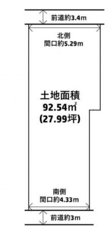 京都市南区八条内田町、土地の間取り画像です