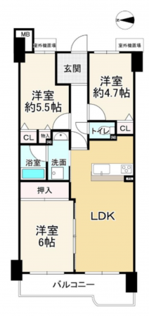 京都市伏見区舞台町、マンションの間取り画像です