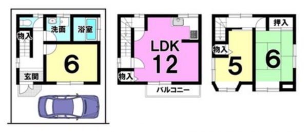 京都市伏見区久我石原町、中古一戸建ての間取り画像です