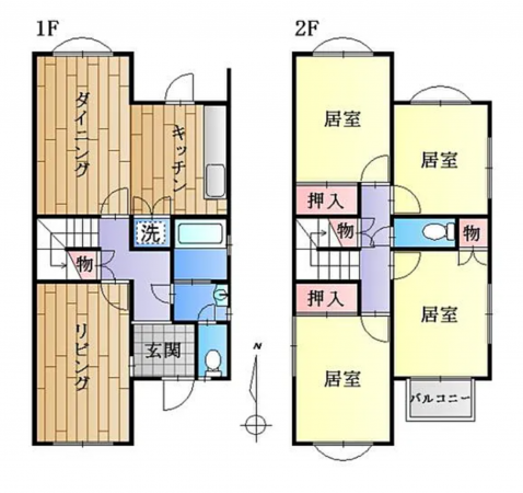 京都市伏見区桃山町大島、中古一戸建ての間取り画像です