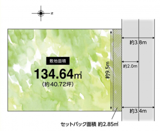 京都市伏見区桃山筒井伊賀西町、土地の間取り画像です