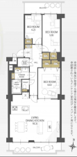 京都市伏見区桃山町伊賀、マンションの間取り画像です