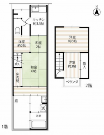 京都市伏見区桃山羽柴長吉中町、中古一戸建ての間取り画像です