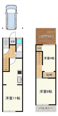 京都市伏見区深草池ノ内町、中古一戸建ての間取り画像です