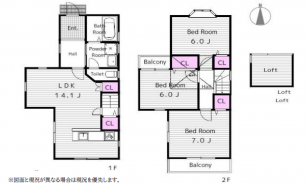 京都市伏見区久我西出町、中古一戸建ての間取り画像です