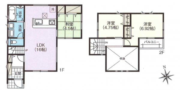 京都市伏見区深草谷口町、新築一戸建ての間取り画像です