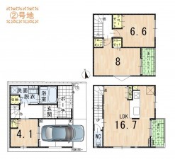 京都市伏見区深草新門丈町、新築一戸建ての間取り画像です