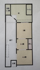 京都市伏見区聚楽町、中古一戸建ての間取り画像です