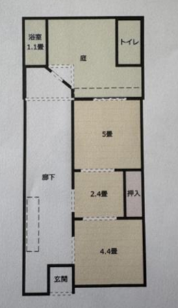 京都市伏見区聚楽町、中古一戸建ての間取り画像です