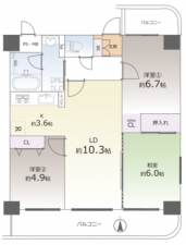 京都市伏見区桃山町丹後、マンションの間取り画像です