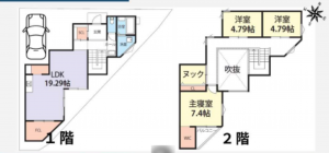 京都市伏見区小栗栖小阪町、新築一戸建ての間取り画像です