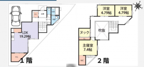 京都市伏見区小栗栖小阪町、新築一戸建ての間取り画像です
