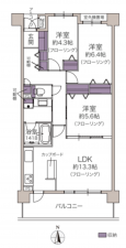 京都市伏見区革屋町、マンションの間取り画像です
