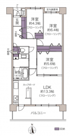 京都市伏見区革屋町、マンションの間取り画像です