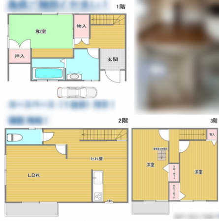 京都市南区吉祥院池田町、中古一戸建ての間取り画像です