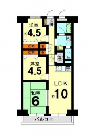 京都市南区久世高田町、マンションの間取り画像です