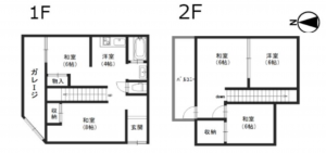 京都市伏見区横大路松林、中古一戸建ての間取り画像です