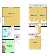 京都市伏見区深草東軸町、中古一戸建ての間取り画像です