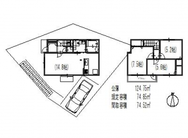 京都市伏見区深草鞍ケ谷、土地の間取り画像です