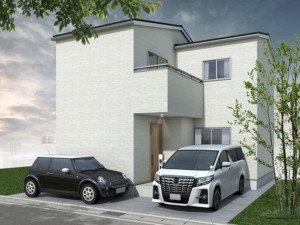 京都市伏見区向島津田町、新築一戸建ての完成予想図（外観）画像です